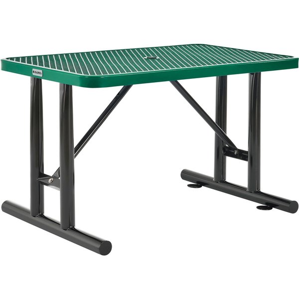 Global Industrial 4' Rectangular Expanded Metal Outdoor Table, Green 277550GN